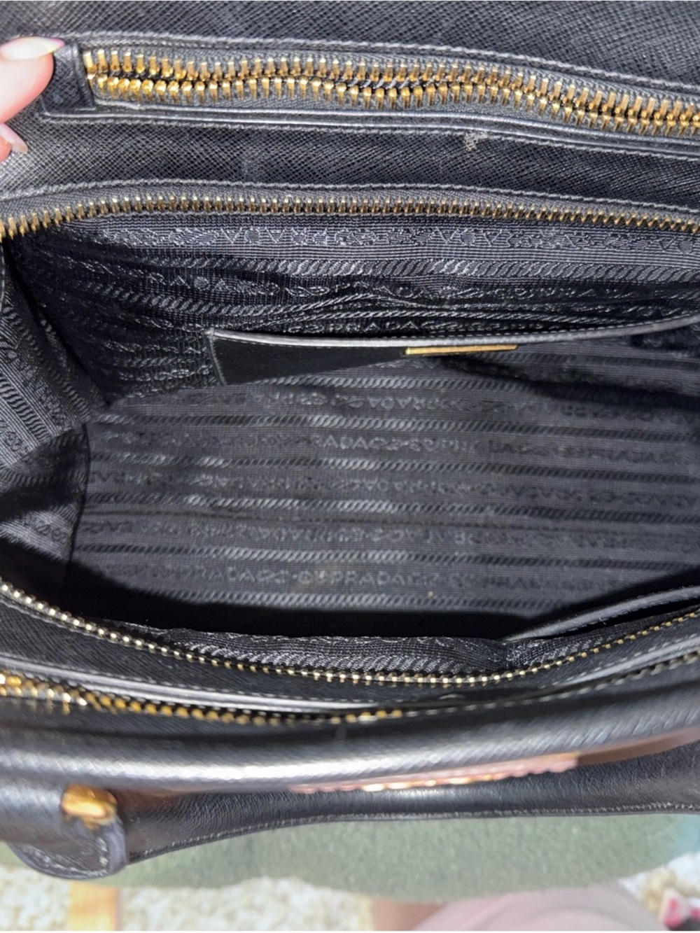 Prada Brown Leather Satchel with Black Trim and Gold Hardware - Picture 7 of 8
